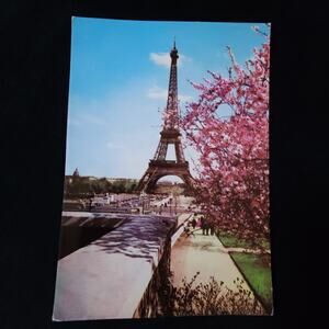 Vintage Eiffel Tower & Pont d'Iéna Paris France Postcard Real Photo Photograph